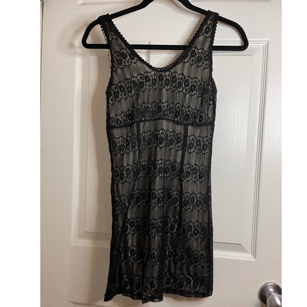 Small black lace mini dress